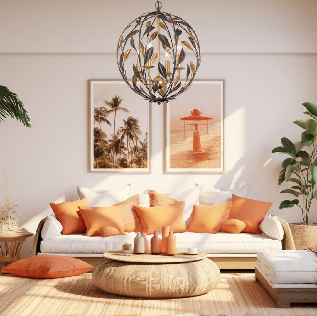 Vienna Collection - Pendant - English Bronze & Antique Gold - W:53cm