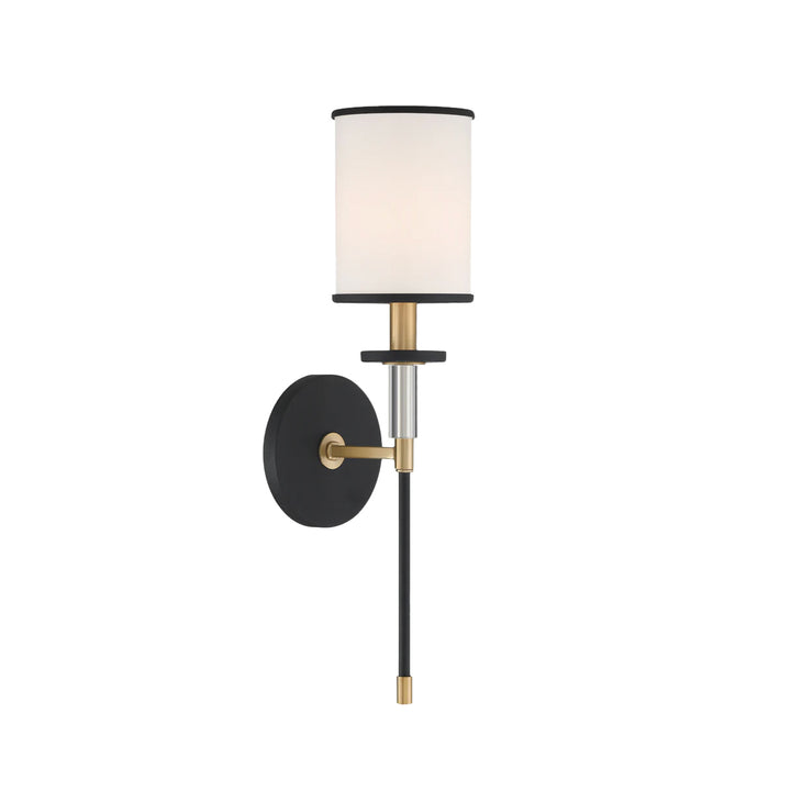 Hollis Collection Wall Sconce - Single Light - Vibrant Gold & Black