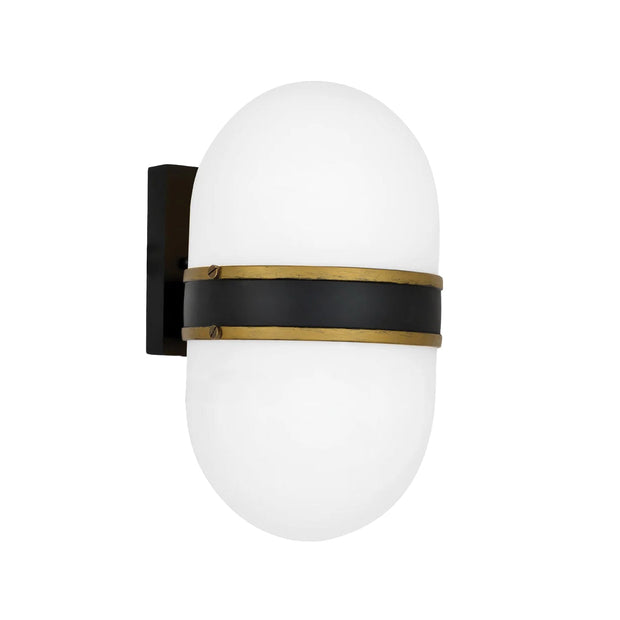 Rama Collection - Matte Black and Textured Gold Wall Sconce - W:15cm