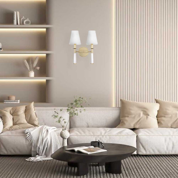 Brinkley Collection - Wall Light - Satin Brass - 2 Lights