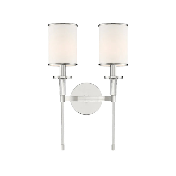 Hollis Collection Wall Sconce - 2 Light - Polished Nickel