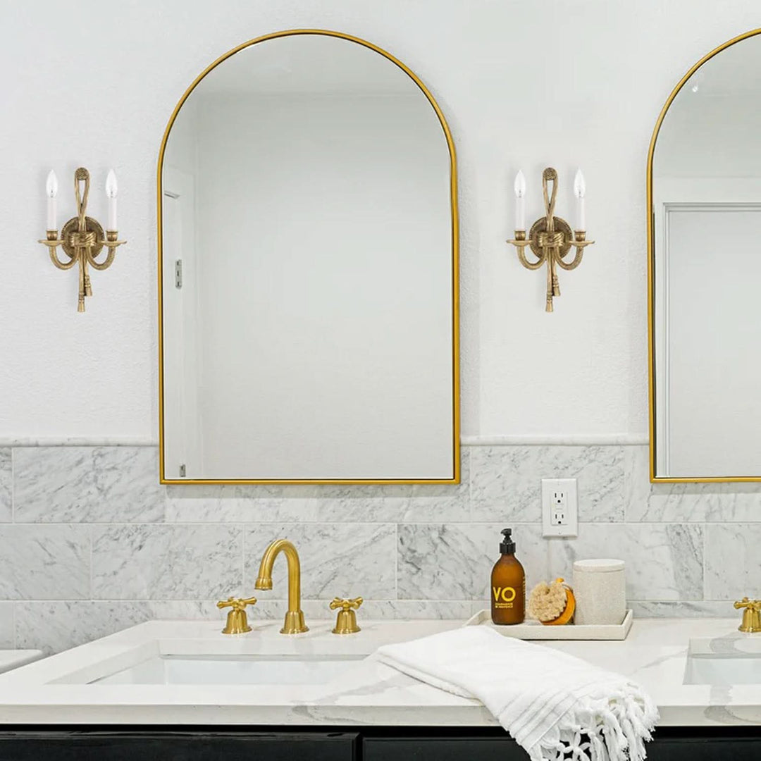 Lola Collection - Polished Brass 2 Lights Wall Sconce - H:38cm