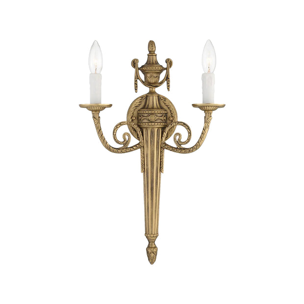 Lola Collection - 2 Light Polished Brass Wall Sconce - H:50cm
