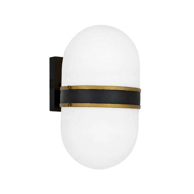 Rama Collection - Matte Black and Textured Gold Wall Sconce - W:20cm