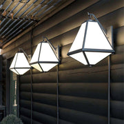 Tori Collection - Black Charcoal & White Glass Outdoor Wall Sconce - W:38.7cm