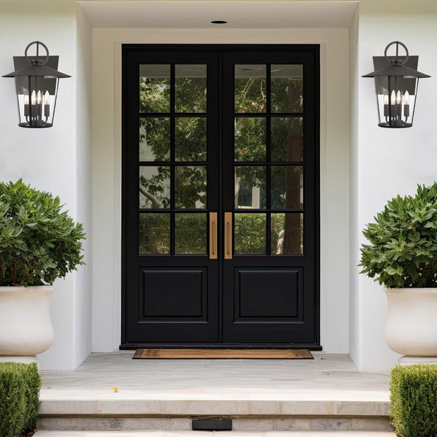 Glace Collection - Matte Black Outdoor 4 Lights Wall Sconce