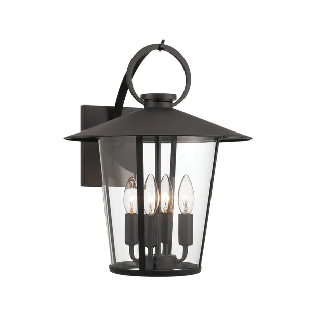 Glace Collection - Matte Black Outdoor 4 Lights Wall Sconce