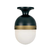 Rama Collection - Matte Black and Textured Gold Flush Mount - W:20cm