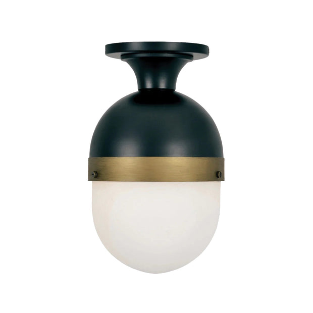 Rama Collection - Matte Black and Textured Gold Flush Mount - W:20cm
