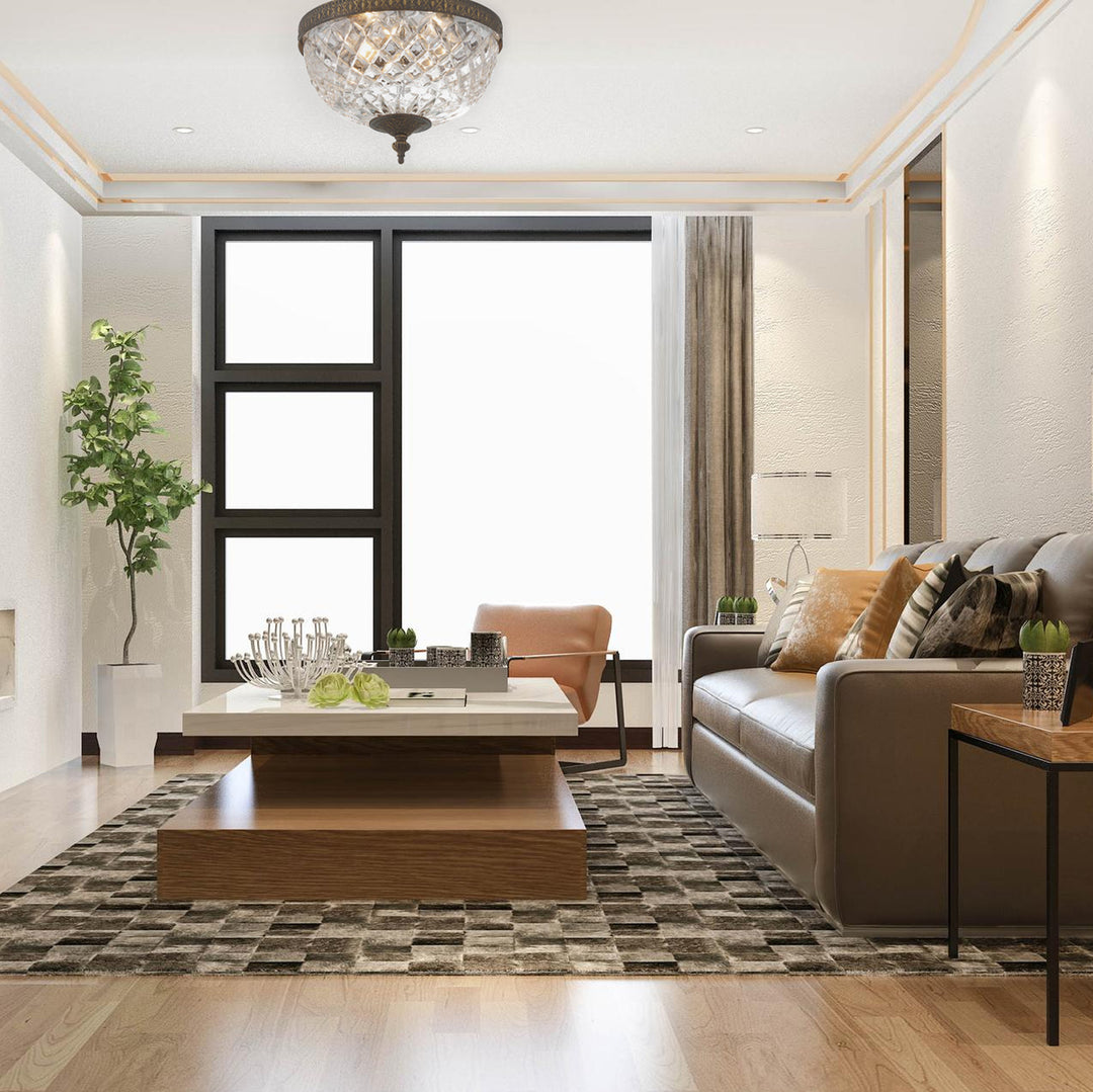 Devon Collection - English Bronze - Clear Glass Flush Mount - W:25cm