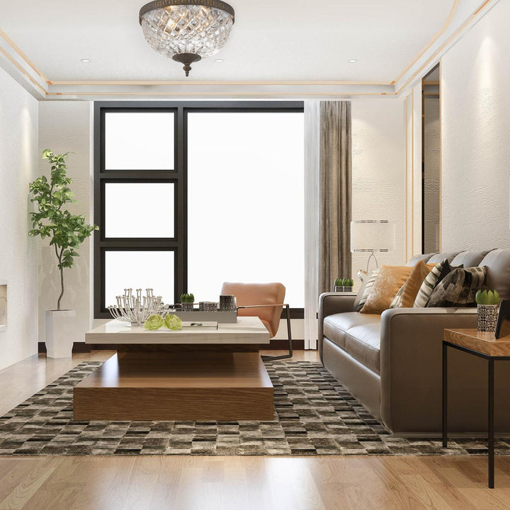 Devon Collection - English Bronze - Clear Glass Flush Mount - W:25cm