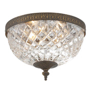 Devon Collection - English Bronze - Clear Glass Flush Mount - W:25cm