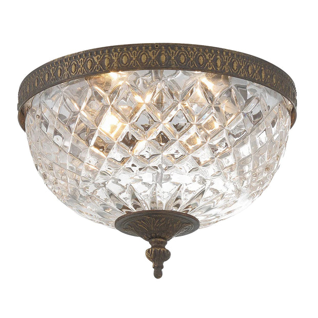 Devon Collection - English Bronze - Clear Glass Flush Mount - W:25cm