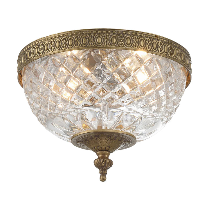 Devon Collection - Old Brass - Clear Glass Flush Mount - W:20cm