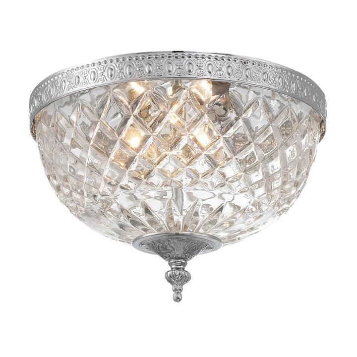 Devon Collection - Polished Nickel - Clear Glass Flush Mount - W:25cm