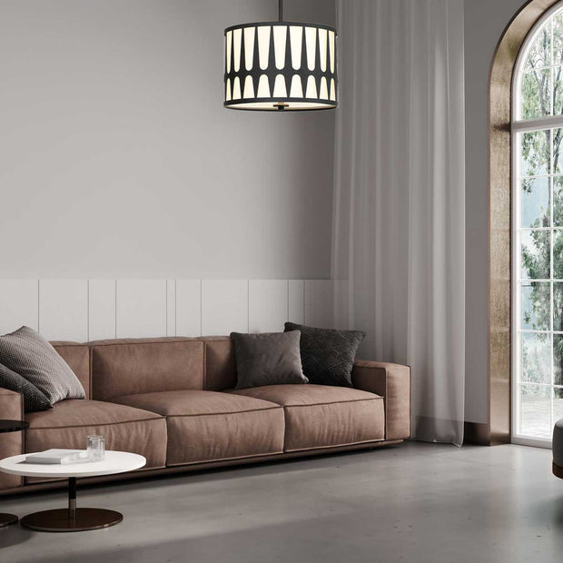Shyla Collection - Pendant - Matte Black - W:38cm
