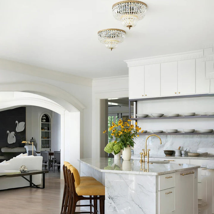 Devon Collection - 2 Tier Old Brass Flush Mount - W:46cm