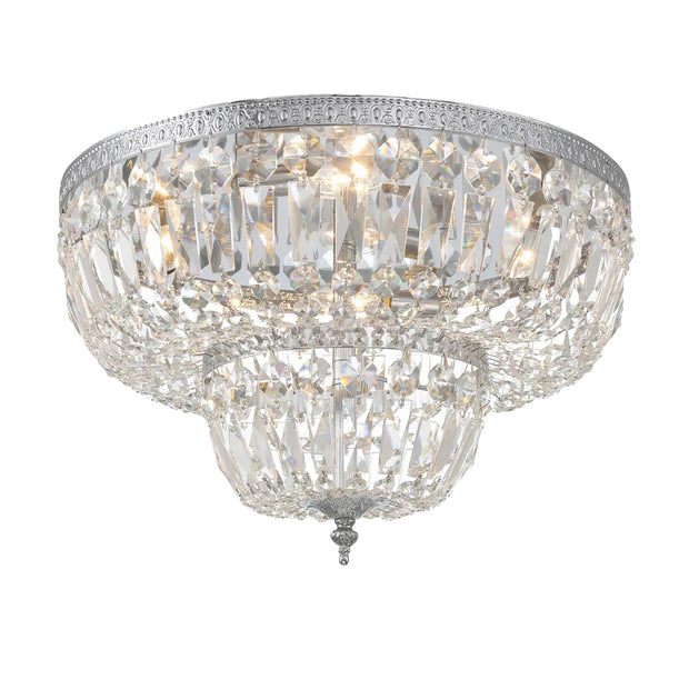 Devon Collection - 2 Tier Polished Nickel Flush Mount - W:46cm