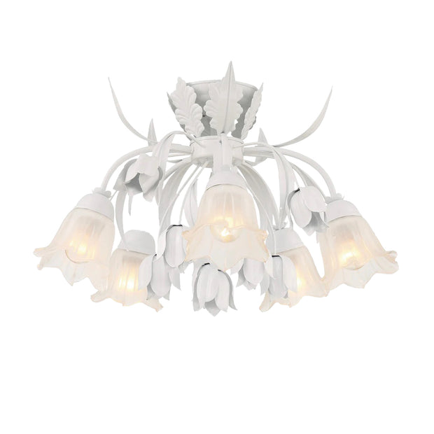 Brittany Collection - White Rose Flush Mount
