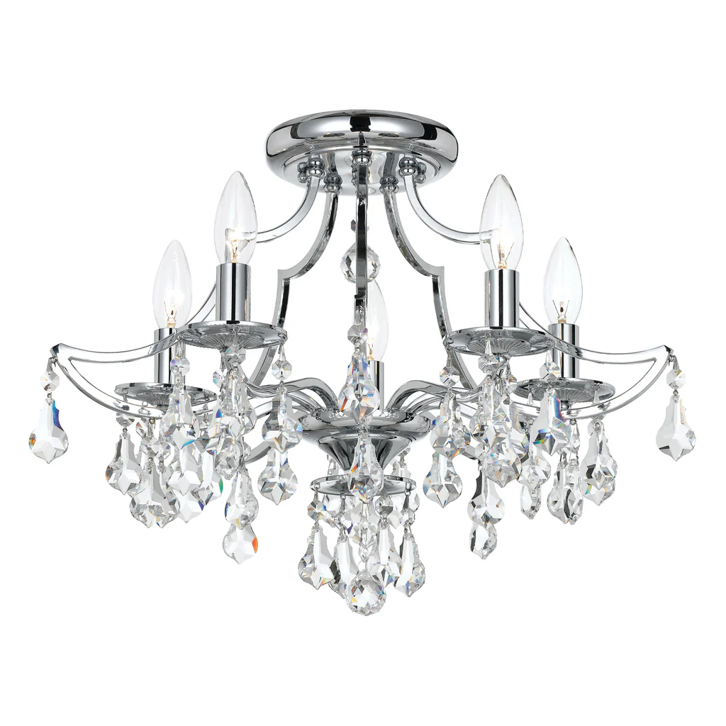 Dakota Collection - 5 Lights Flush Mount - Chrome - Designer Chandelier Australia
