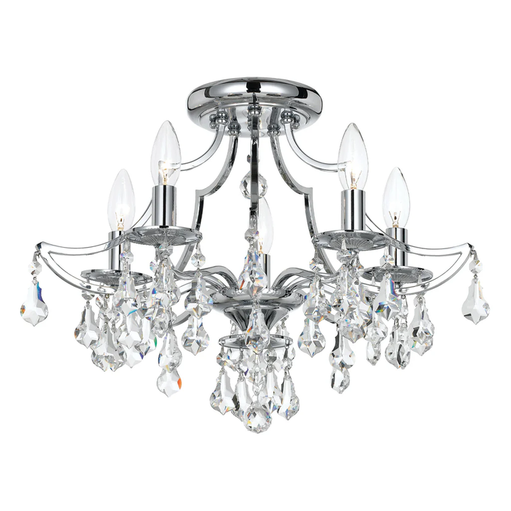 Dakota Collection - 5 Lights Flush Mount - Chrome - Designer Chandelier Australia