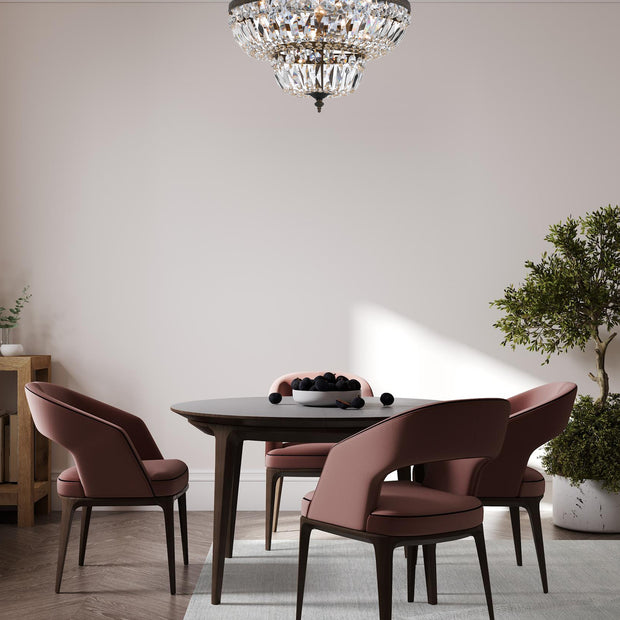 Devon Collection - 2 Tier English Bronze Flush Mount - W:60cm