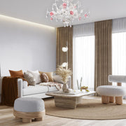 Southport Collection - White & Pink Flowered Flush Mount