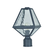 Tori Collection - Black Charcoal & Clear Water Glass Outdoor Lamp - W:20cm