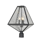 Tori Collection - Black Charcoal & Clear Water Glass Outdoor Lamp - W:35.5cm