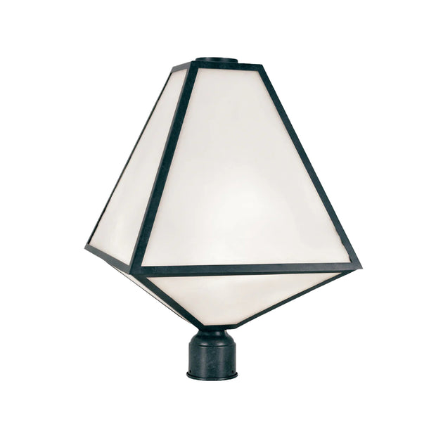 Tori Collection - Black Charcoal & White Glass Outdoor Lamp - W:35.5cm