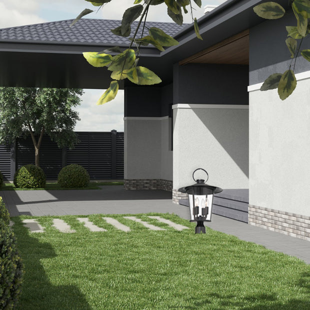 Glace Collection - Matte Black Outdoor Lamp - 4 Lights