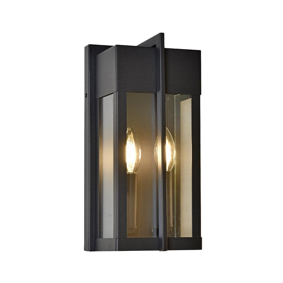 Noctra Collection Outdoor Wall Sconce - 2 Lights - Black - Designer Chandelier Australia