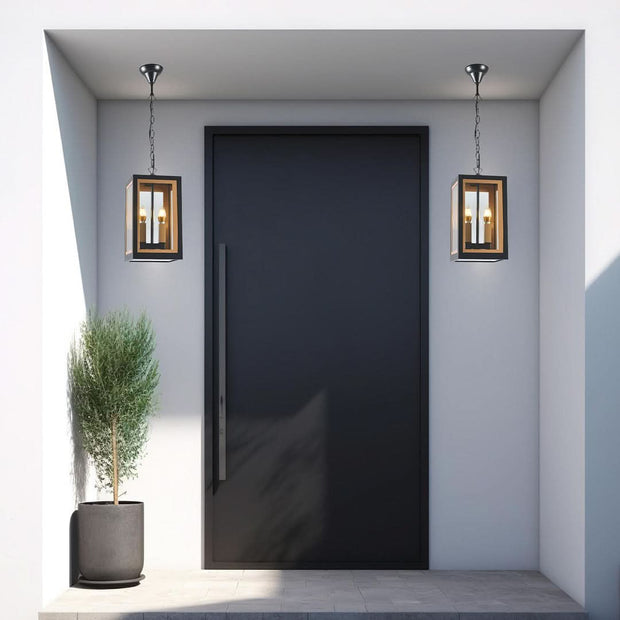Kindra Collection Outdoor Pendant - 2 Lights - Black