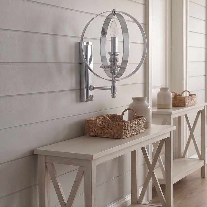 Hampton Orb - Wall Sconce - Silver Plated
