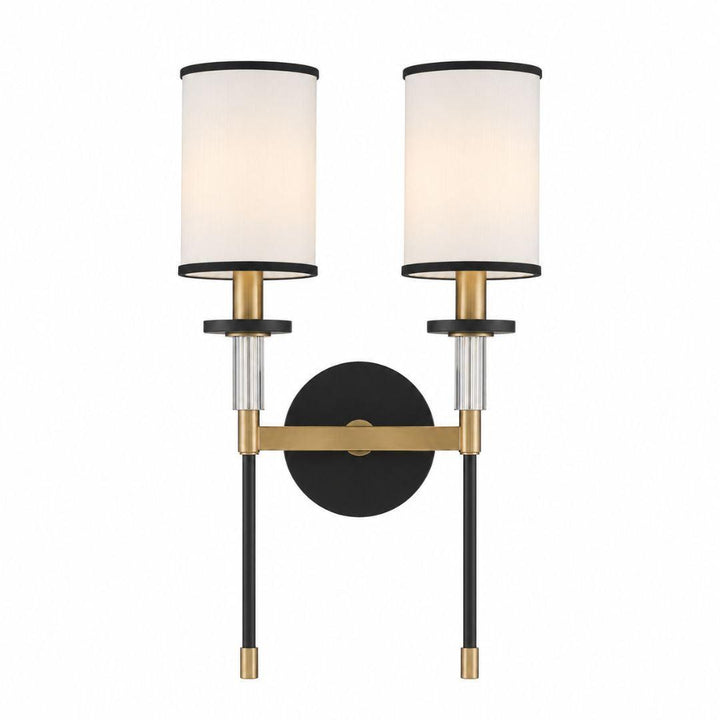 Hollis Collection Wall Sconce -  2 Light - Vibrant Gold & Black