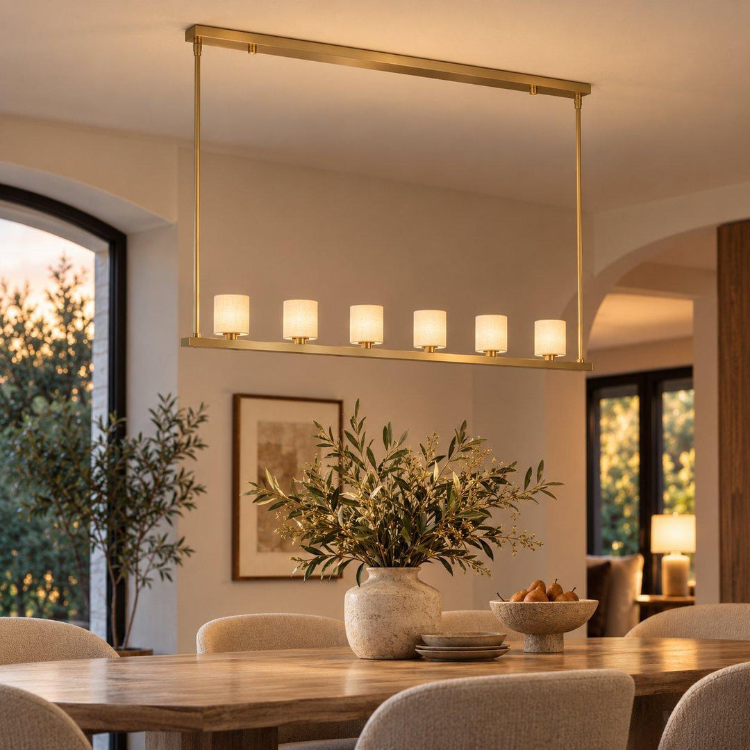 Hulton Collection - 7 Light Chandelier - Bar Light - Satin Brass