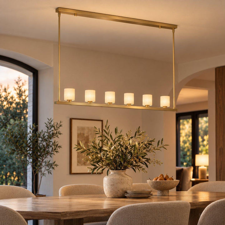 Hulton Collection - 7 Light Chandelier - Bar Light - Satin Brass