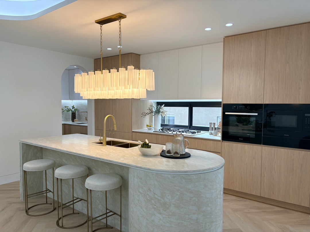 Odelle Collection - Bar Light - White & Satin Brass - L:131cm