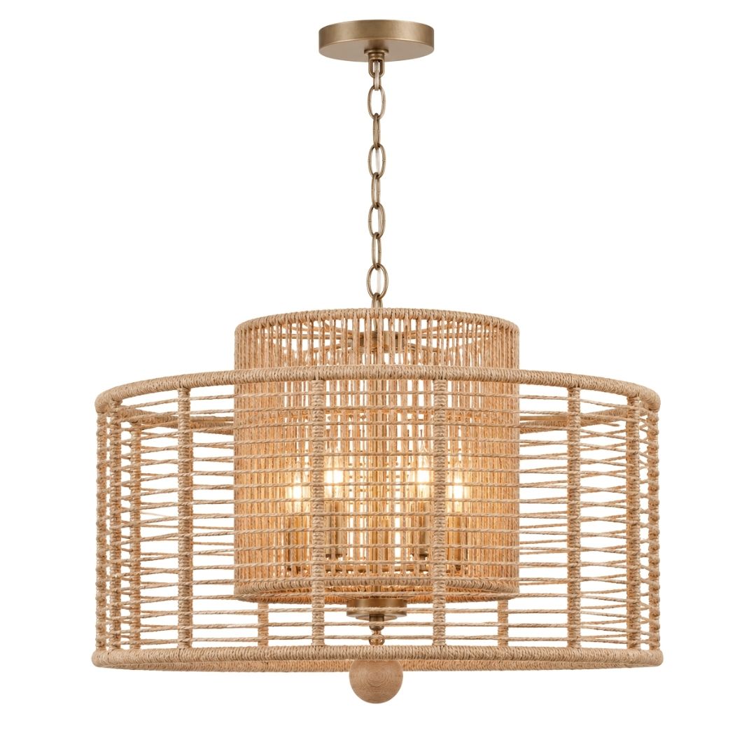 Jana Collection - Pendant - Rattan - W:63.5cm