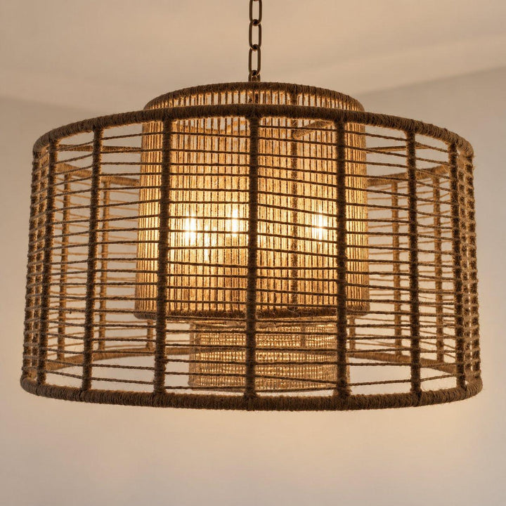 Jana Collection - Pendant - Rattan - W:63.5cm