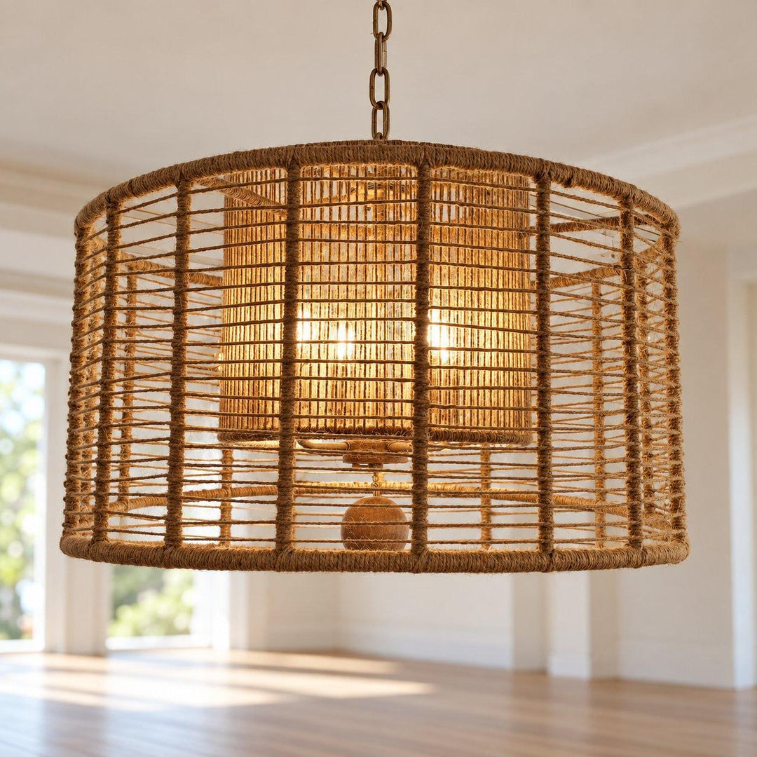 Jana Collection - Pendant - Rattan - W:63.5cm