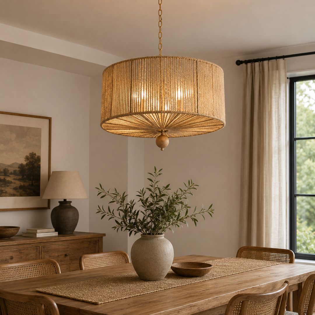 Karina Collection - Pendant - Rattan - W:60cm