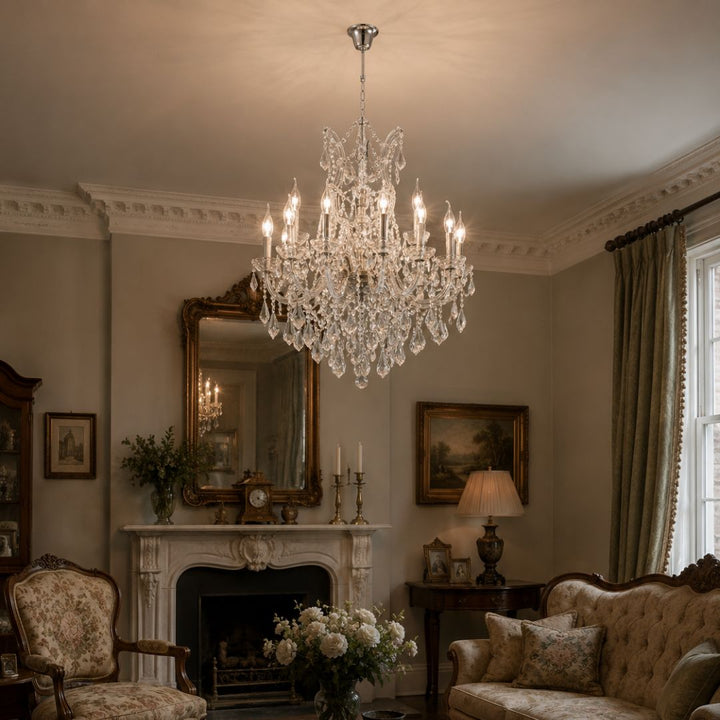 Maria Theresa Crystal Chandelier Grande 19 Light - Chrome