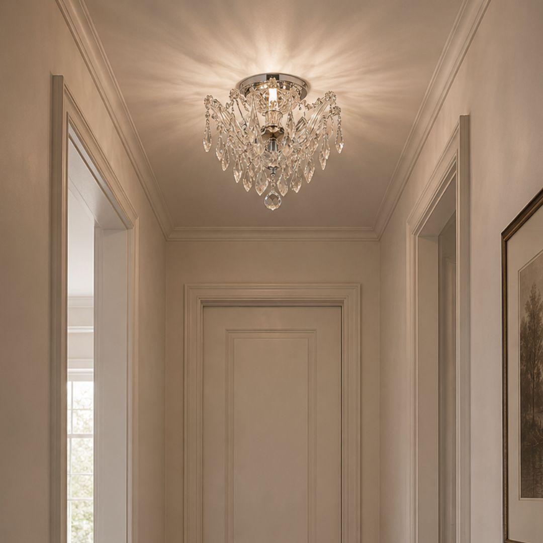 Maria Theresa Flush Mount Chandelier - Chrome Finish - W:40cm