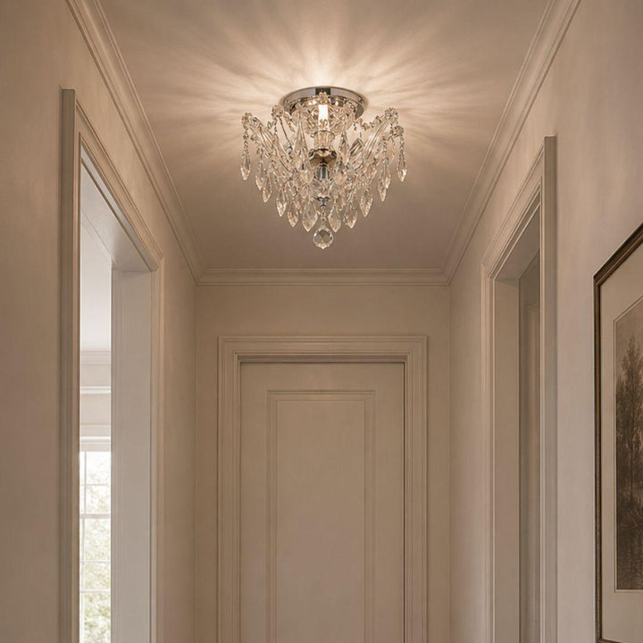 Maria Theresa Flush Mount Chandelier - Chrome Finish - W:40cm
