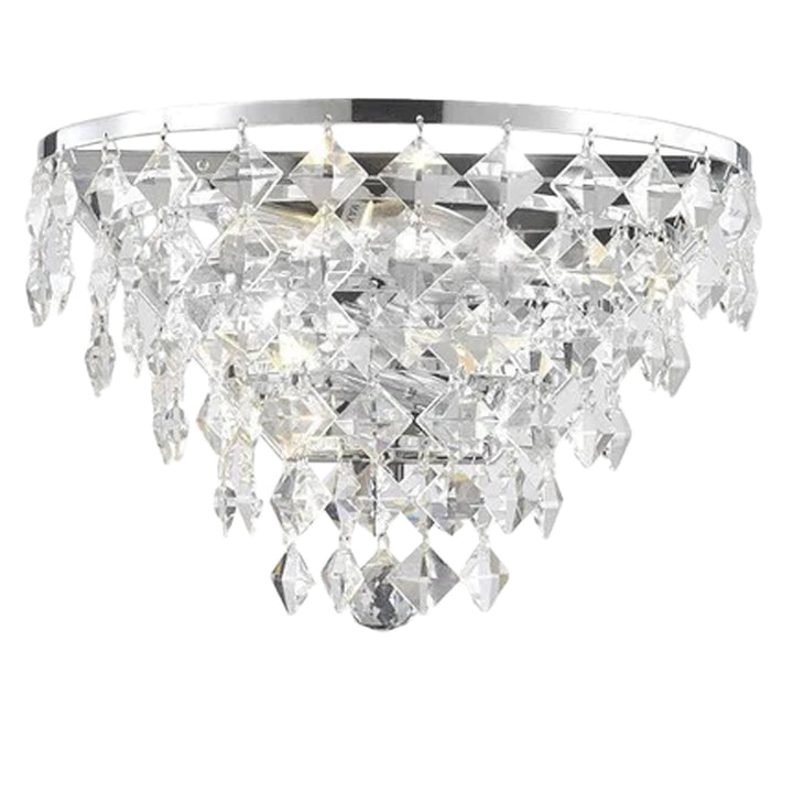 NewYork- Diamond Edge Wall Sconce - Chrome- W:30cm