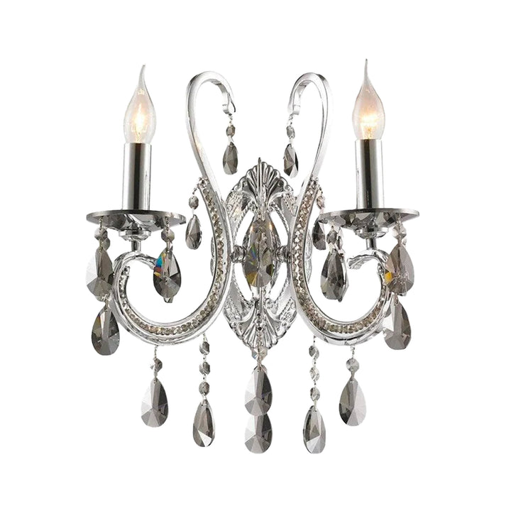 NewYork Princess Wall Sconce - Double Arm - Smoke Crystal- W:35cm