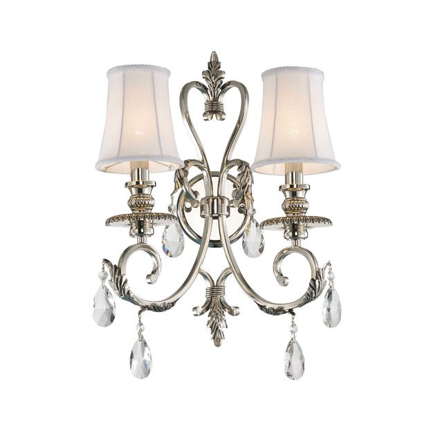 ARIA - Hampton Double Arm Wall Sconce - Nickel Plated