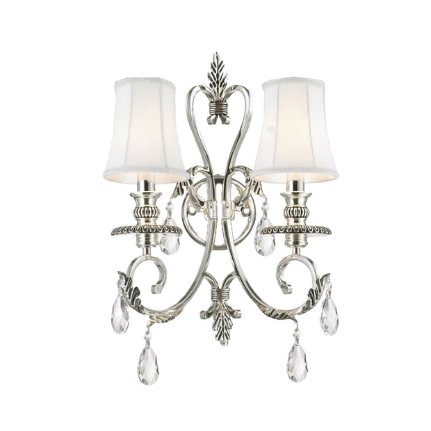 ARIA - Hampton Double Arm Wall Sconce - Silver Plated