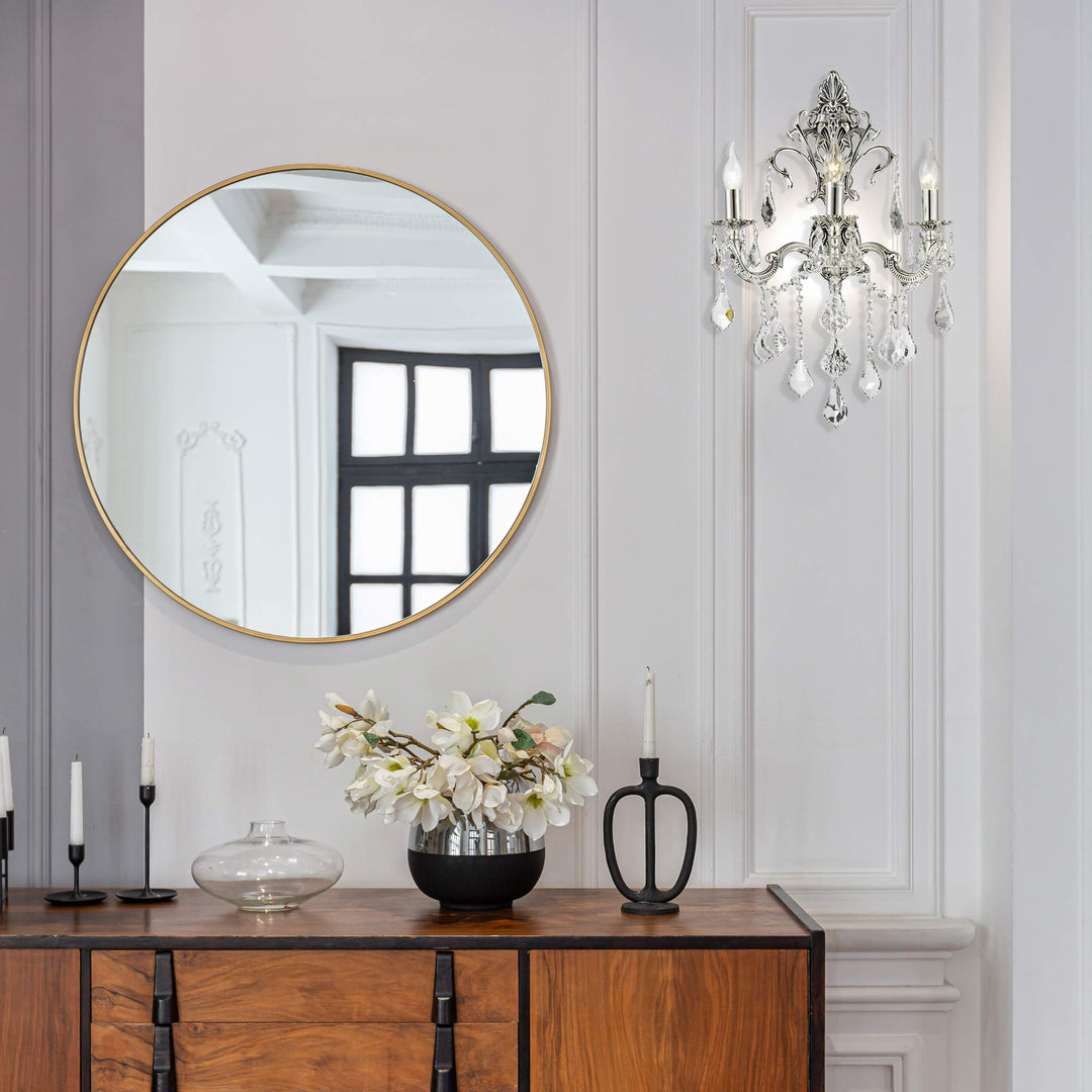 AMERICANA 3 Light Wall Sconce - Silver Plated